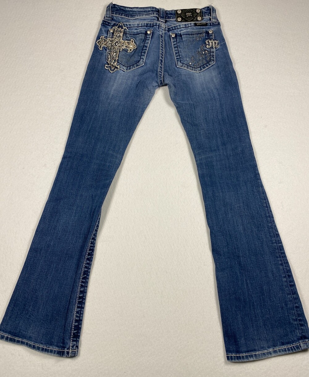 Miss Me Women's Size 25 Easy Boot Jeans Embellished Cross Pocet Y2K